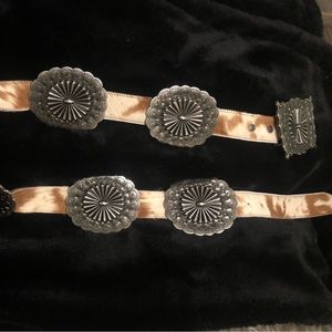 Cowhide concho belt